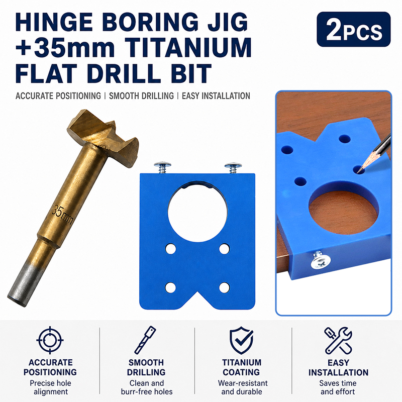Woodworking Pdf - Hinge Boring Jig 35mm Titanium Coated