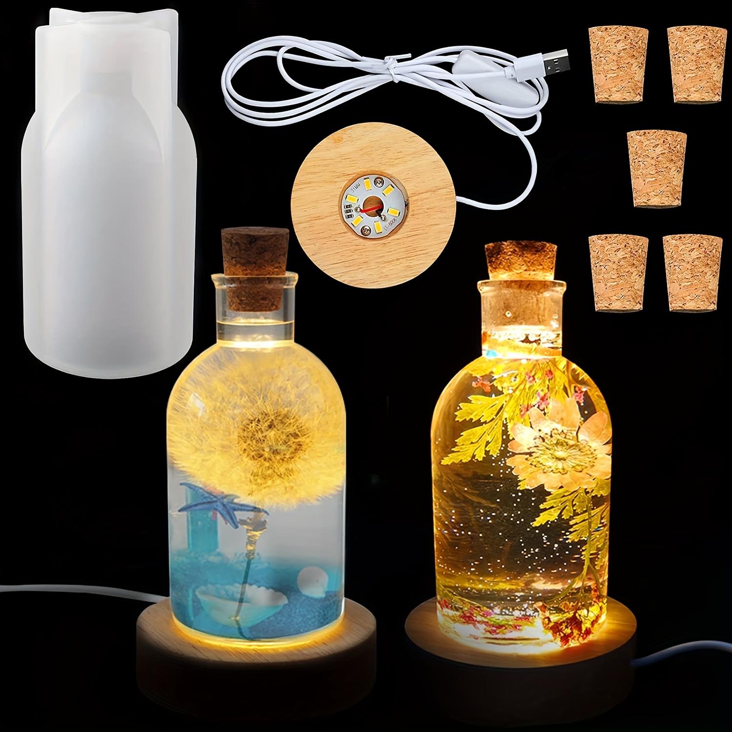 Woodworking Resin - Drift Bottle Light Resin Mold Set,