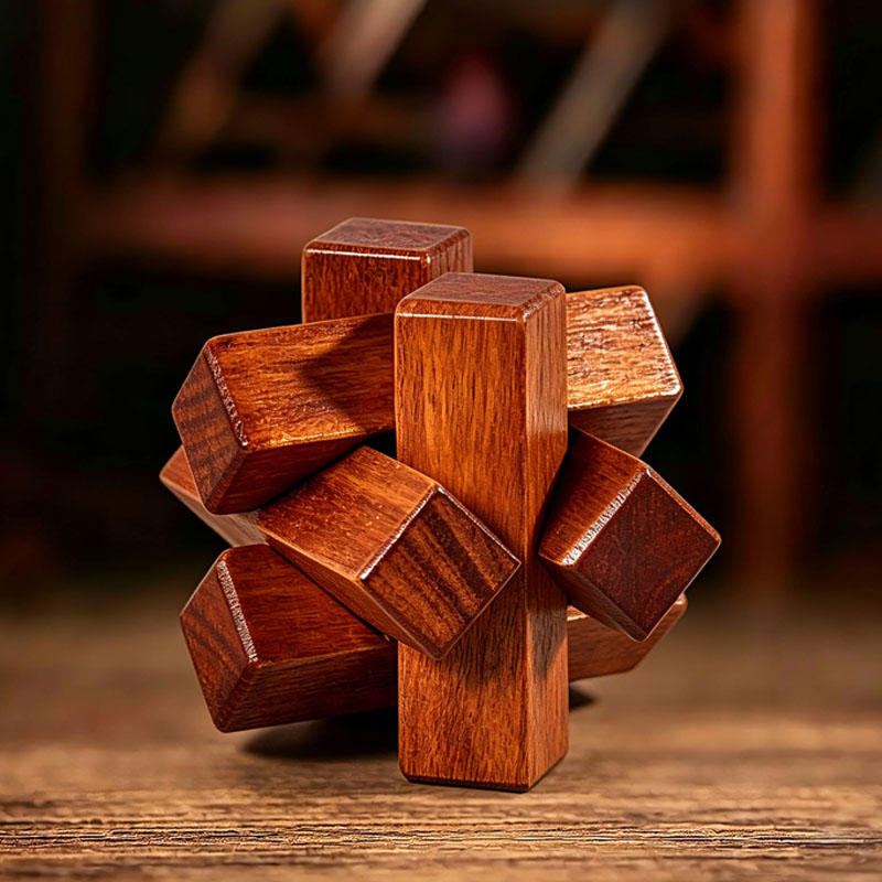 Woodworking Hobby - Wooden Knot Puzzle IQ Logic Training