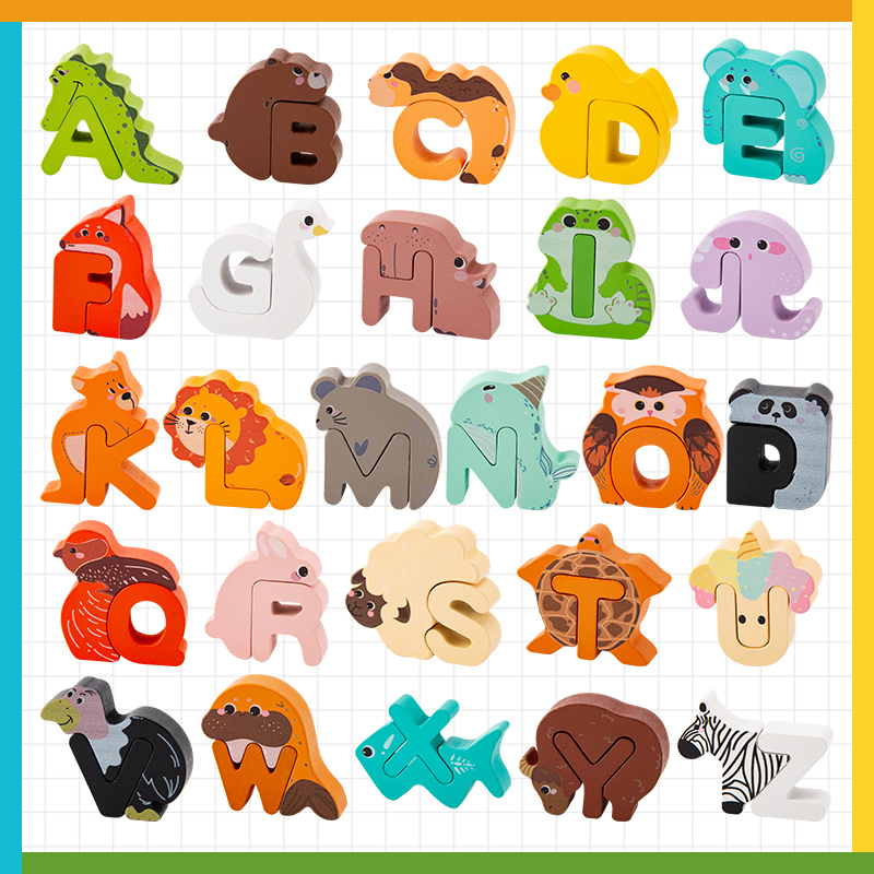 Woodworking Hobby - Wooden Animal Alphabet Puzzle Matching Game