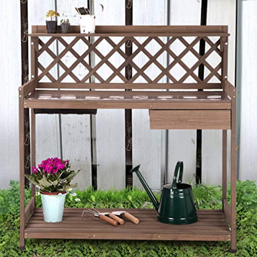 Workbench Woodworking - Potting Bench Garden Table for Plants
