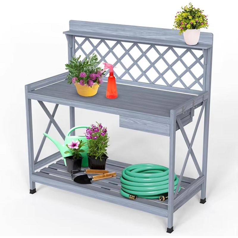Workbench Woodworking - Wooden Potting Planting Bench Table Workshop