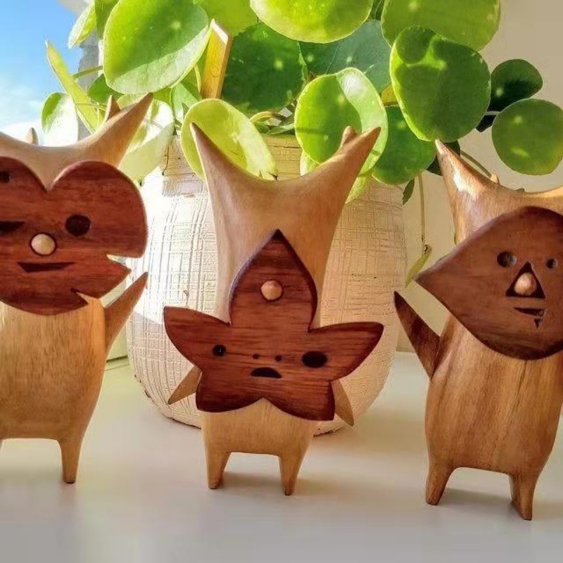 Woodworking Resin - 1/2/3pcs Wooden Korok Statue Home Decoration