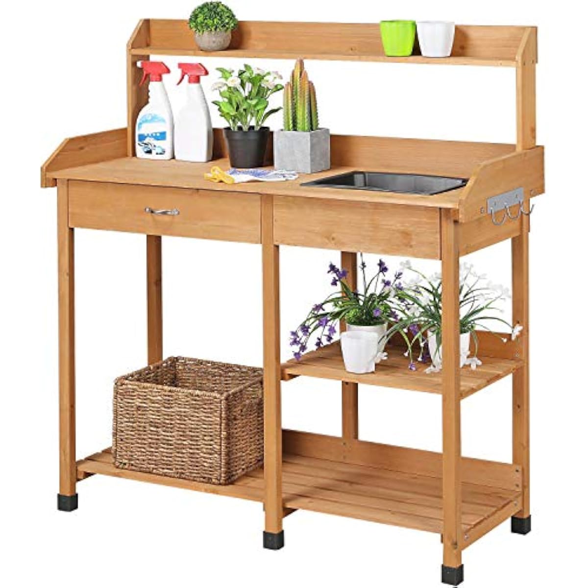 Workbench Woodworking - Outdoor Potting Bench with Removable Sink