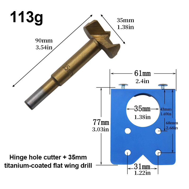 Hinge Boring Jig 35mm Titanium - Woodworking Pdf ulasan dan harga