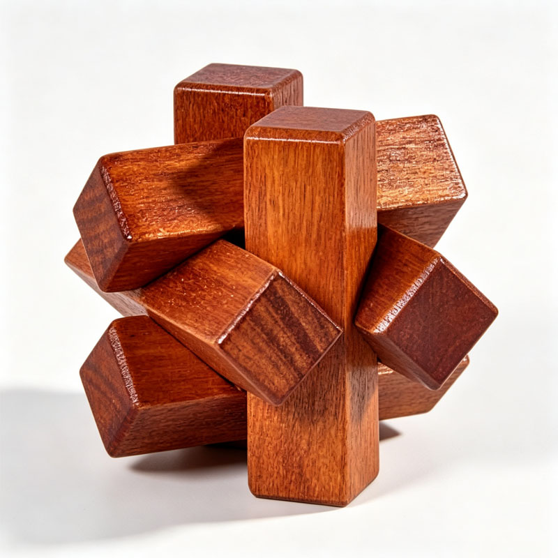 Wooden Knot Puzzle IQ Logic Tr - Woodworking Hobby ulasan dan harga