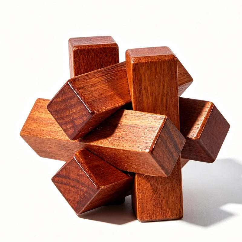 Wooden Knot Puzzle IQ Logic Tr - Woodworking Hobby ulasan dan harga