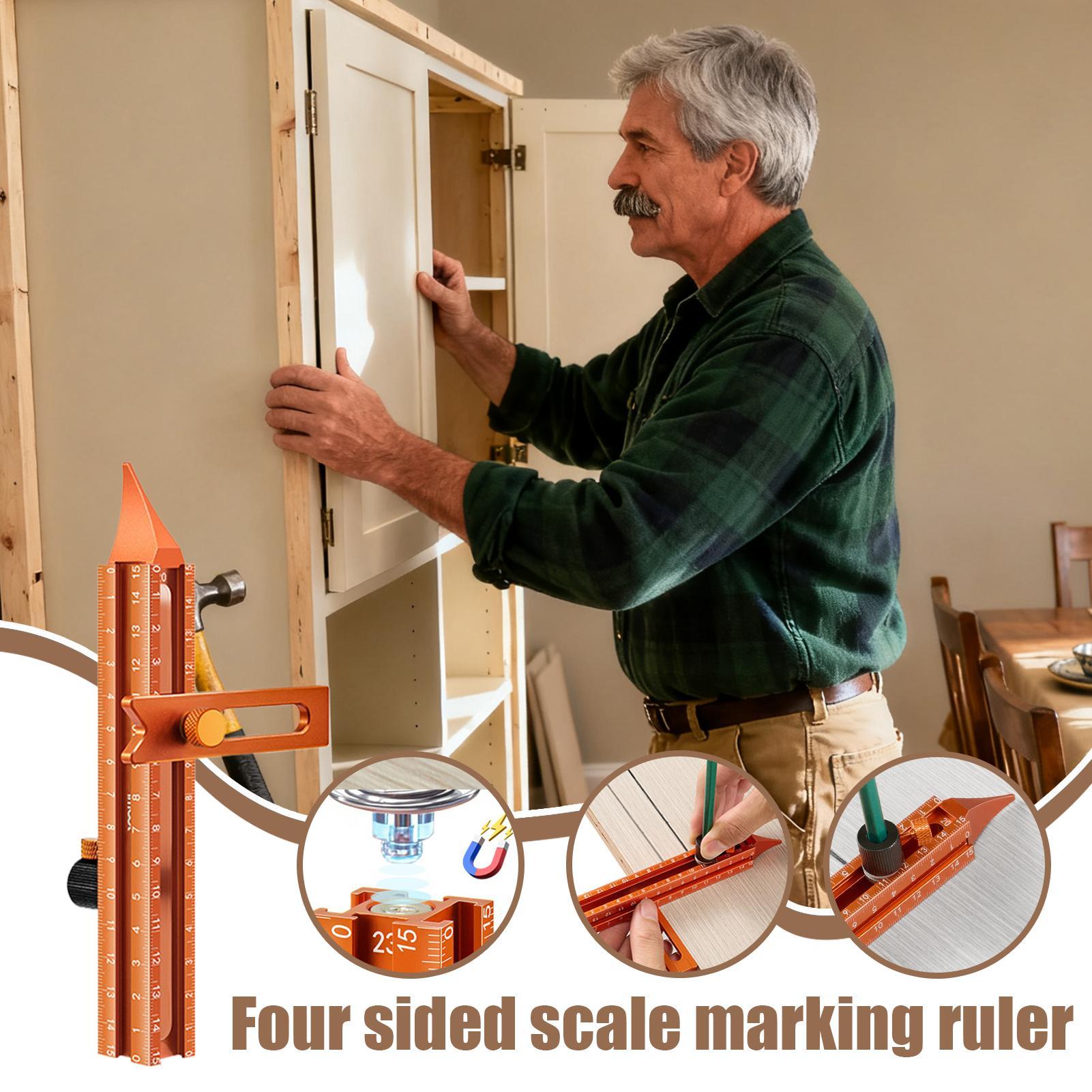 Woodworking Ruler Magnetic Bas - Woodworking Carpenter ulasan dan harga