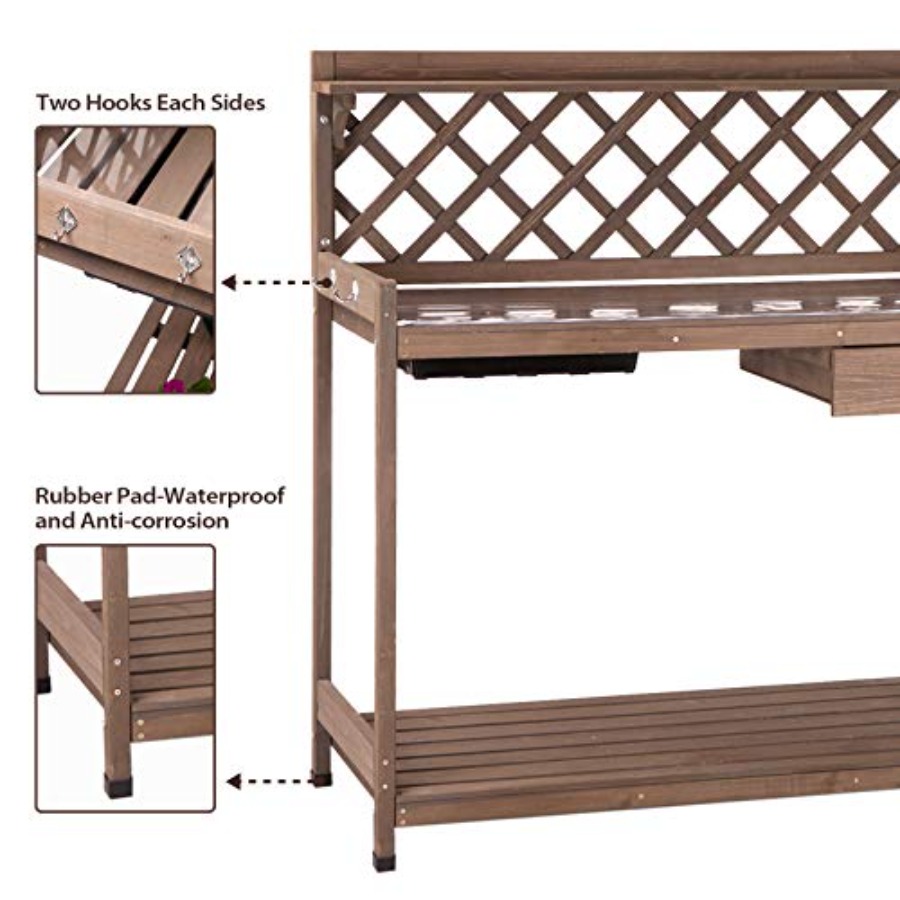 Potting Bench Garden Table for - Workbench Woodworking ulasan dan harga
