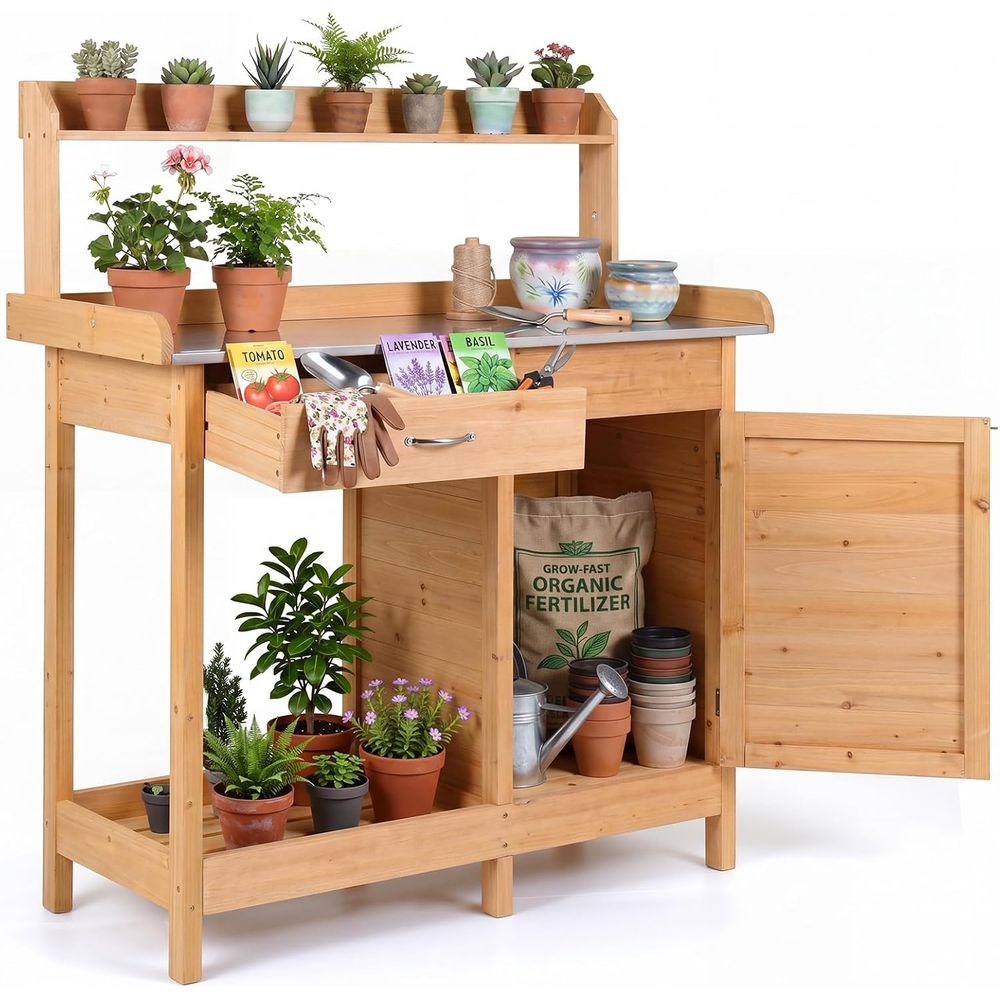 Outdoor Potting Bench Table Wo - Workbench Woodworking ulasan dan harga