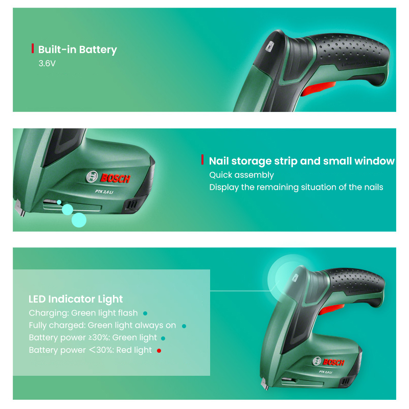 Bosch PTK 3.6 Li Cordless Nail - Woodworking Nails ulasan dan harga