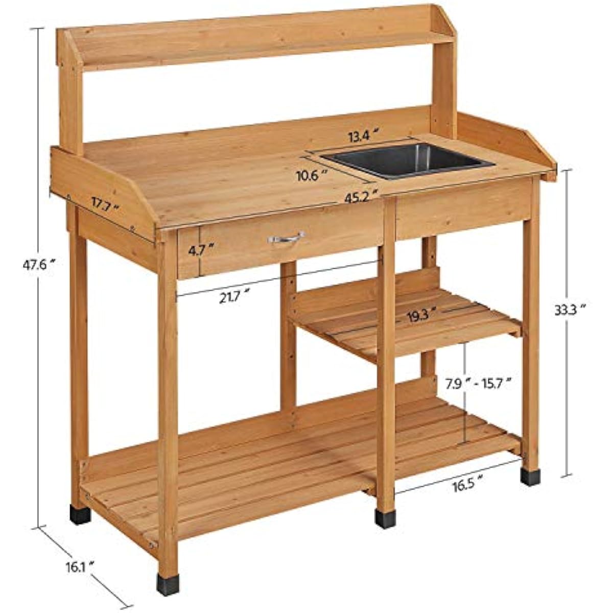 Outdoor Potting Bench with Rem - Workbench Woodworking ulasan dan harga