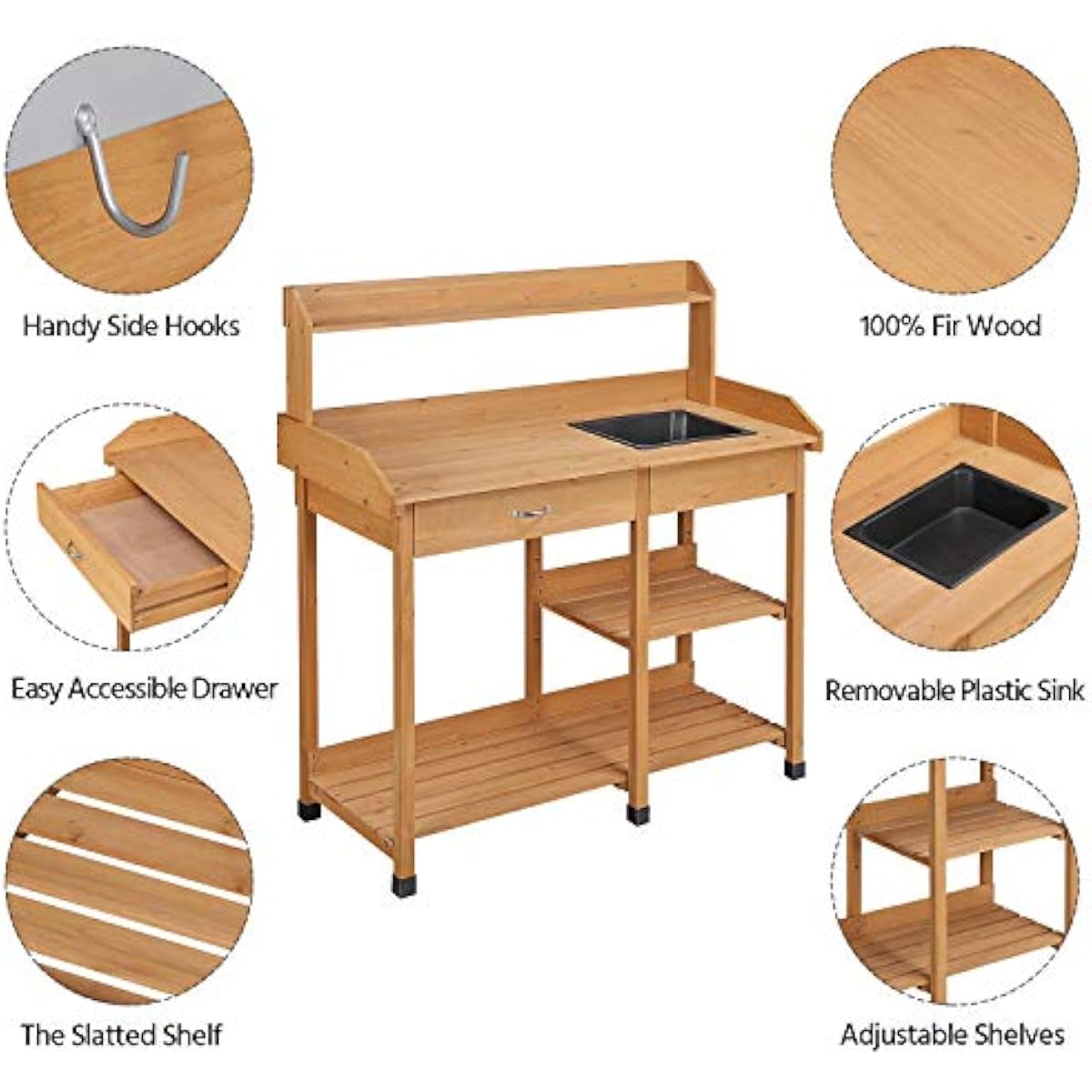 Outdoor Potting Bench with Rem - Workbench Woodworking ulasan dan harga