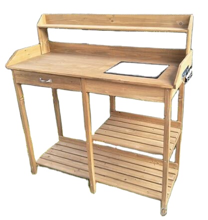 Wooden Potting Bench Table wit - Workbench Woodworking ulasan dan harga