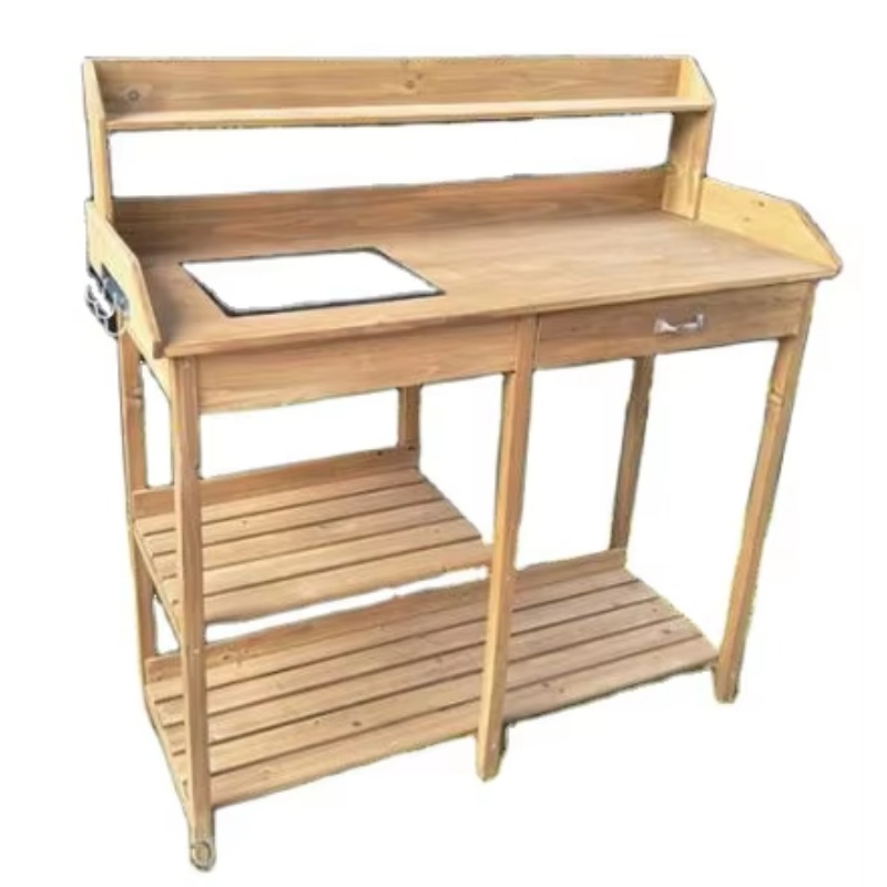 Wooden Potting Bench Table wit - Workbench Woodworking ulasan dan harga