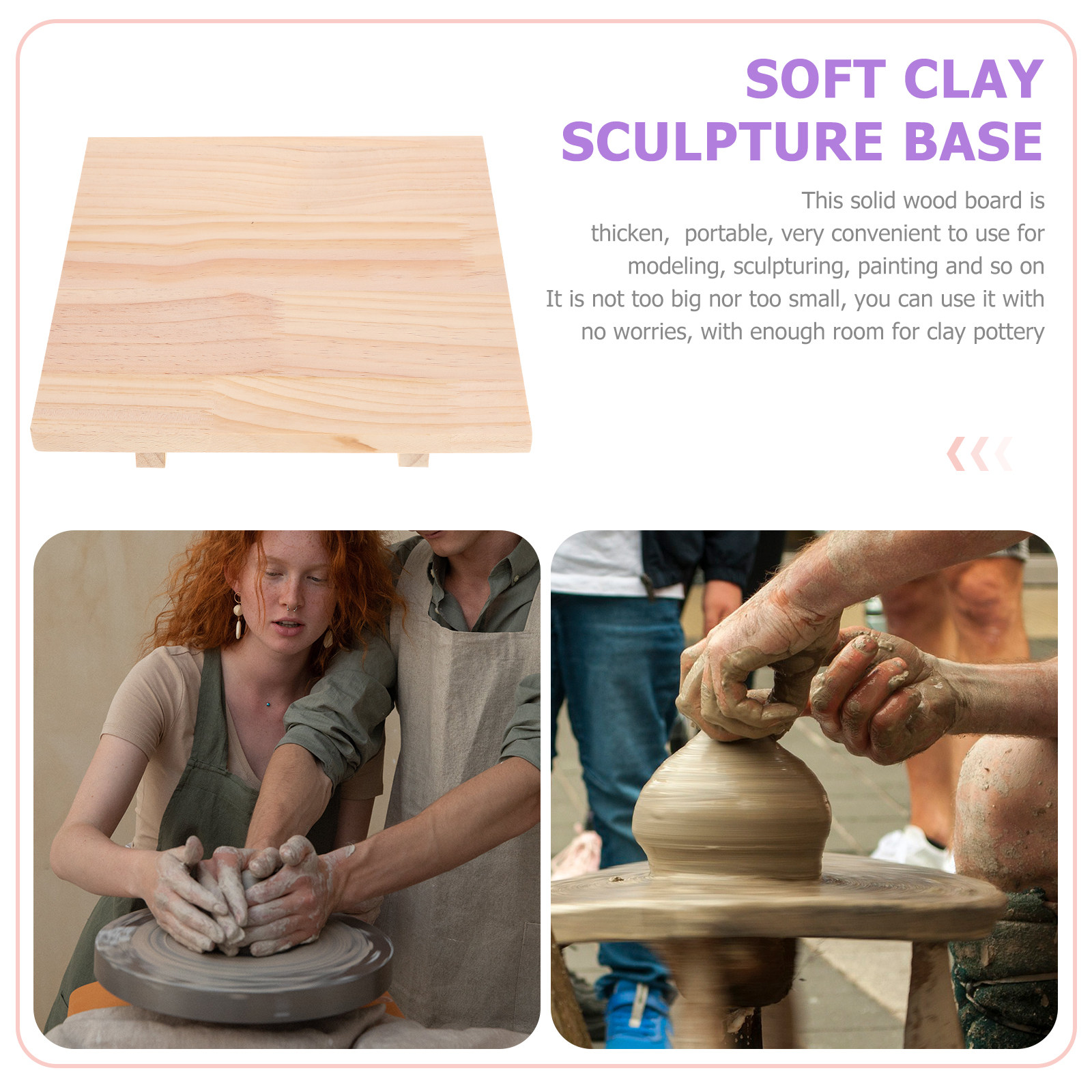 24x24cm Natural Solid Wood Cla - Woodworking Artisans ulasan dan harga